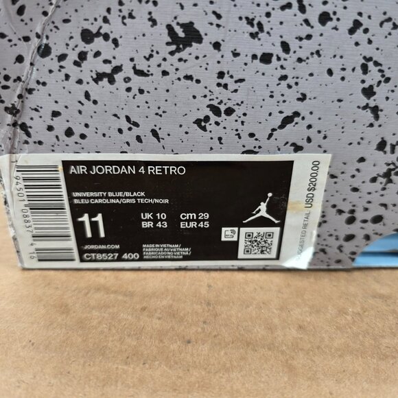 Jordan 4 Retro Mid University Blue-Mens Shoes  Size 11 New Without Box lid main image 11